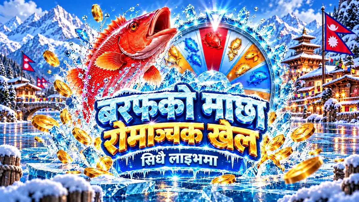 Red fish and scattered gold coins over the Ice Fishing wheel